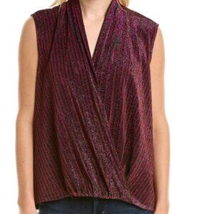 NWOT Rainbow sparkle sleeveless blouse, size Small